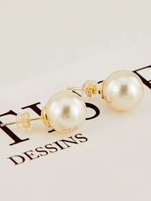 Faux Pearl Decor Earrings - Multicolor - View 4