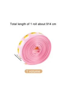 1 cuộn Polyester Gói Quà Nơ Hoạt Hình Họa Tiết Gà Dây Tóc Ruy Băng Cho Tiệc Phục Sinh - Nhiều màu - Xem 3