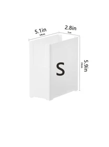 1pc White Plastic Closet Space Division Storage Box For Clothes, Socks, Underwear, Pants, Etc. - White - View 3