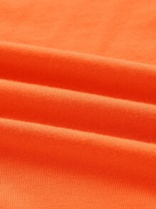 SHEIN MOD Summer Neon Orange Backless Batwing Sleeve Slim Fit Tee - Orange - View 3