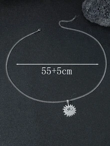 Men Cartoon Pendant Necklace - Silver - View 3