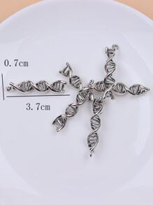 10入組/套金屬基因DIY吊墜 - 銀色 - 查看 3