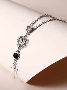 1 vòng cổ dây chuyền trang trí chữ thập cho nam, trang sức bằng thép không gỉ - Nhiều màu - Xem 2