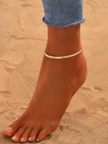 極簡素色腳錬 - 金黃色 - 查看 1