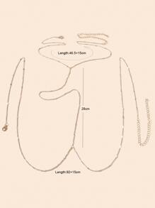 極簡身體鏈 - 銀色 - 查看 4