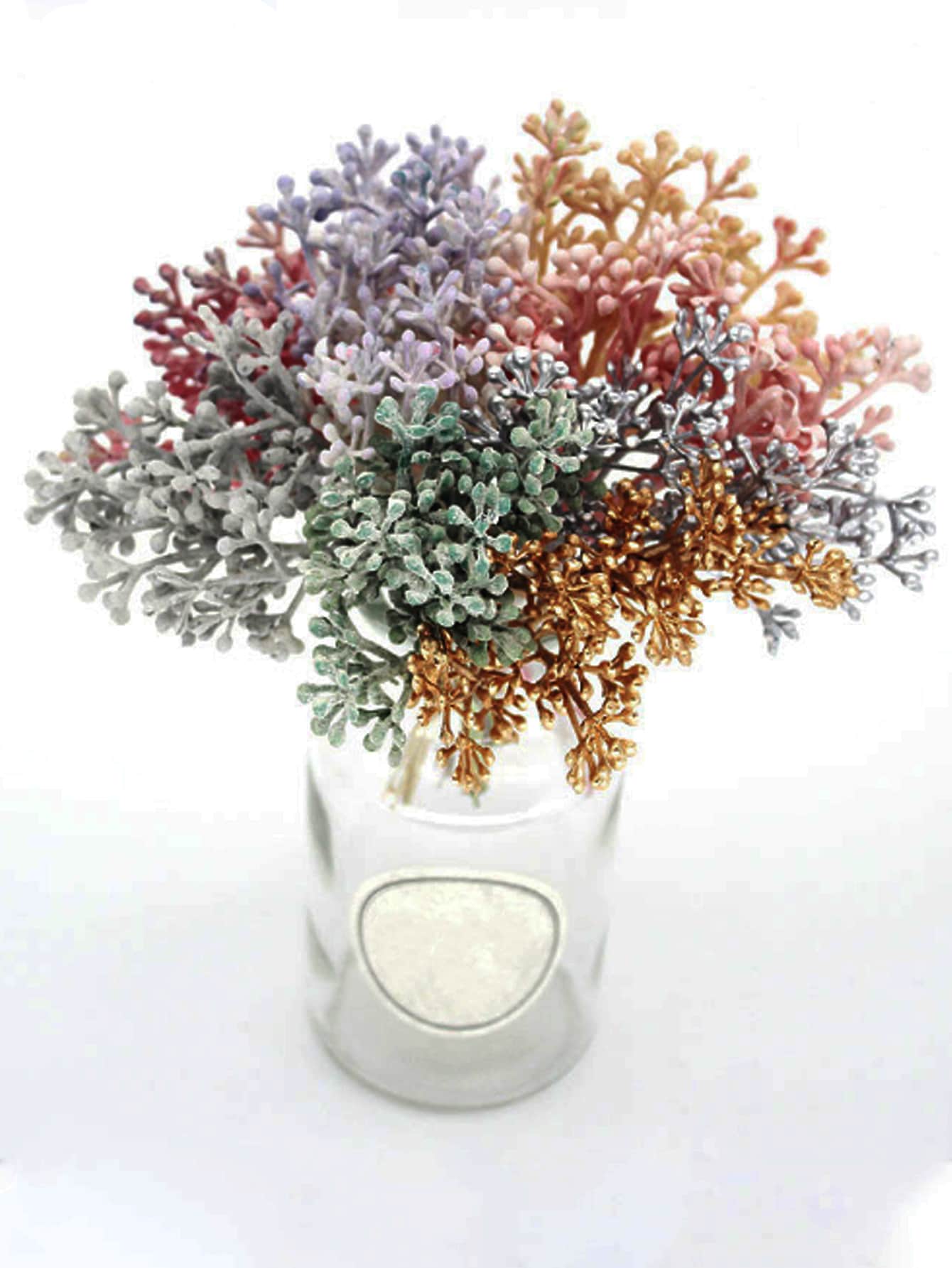 3pcs Plastic Artificial Plant, Modern Random Color Artificial Plant For Home - Multicolor - View 1