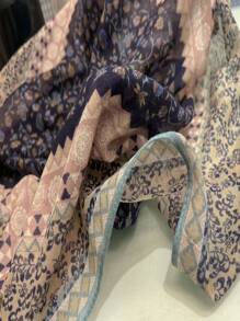 Boho 1pc Simple Printed Scarf New Lady Silk Scarf Sunscreen Beach Shawl Fashionable Long Shawl Shoulder Wrap, Suitable For Spring And Summer - Multicolor - View 3