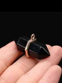 Stone DIY Pendant - Black - View 2