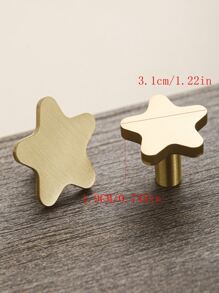 1 pieza cobre Cajón creativo dorado con diseño de estrella Tirador de cajón Manija del cajón - Dorado - Ver 5