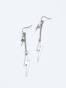 Lightning Drop Earrings - Silver - View 1