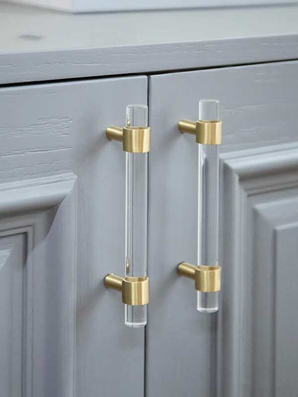 1pc Copper Drawer Pull, Two Tone Drawer Handle For Home