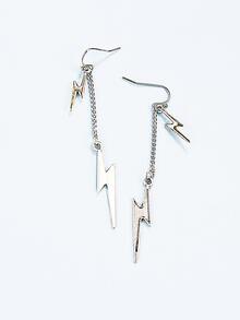 Lightning Drop Earrings - Silver - View 3
