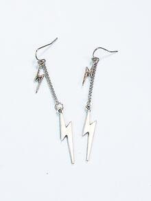 Lightning Drop Earrings - Silver - View 4