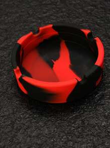 1pc Silicone Ashtray, Color Block Home Ashtray For Home - Multicolor - View 1