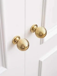 1入組金色鋁合金抽屜把手圓形小櫃門把手 - 金色 - 查看 2