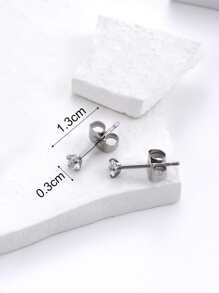 Cubic Zirconia Decor Stud Earrings
