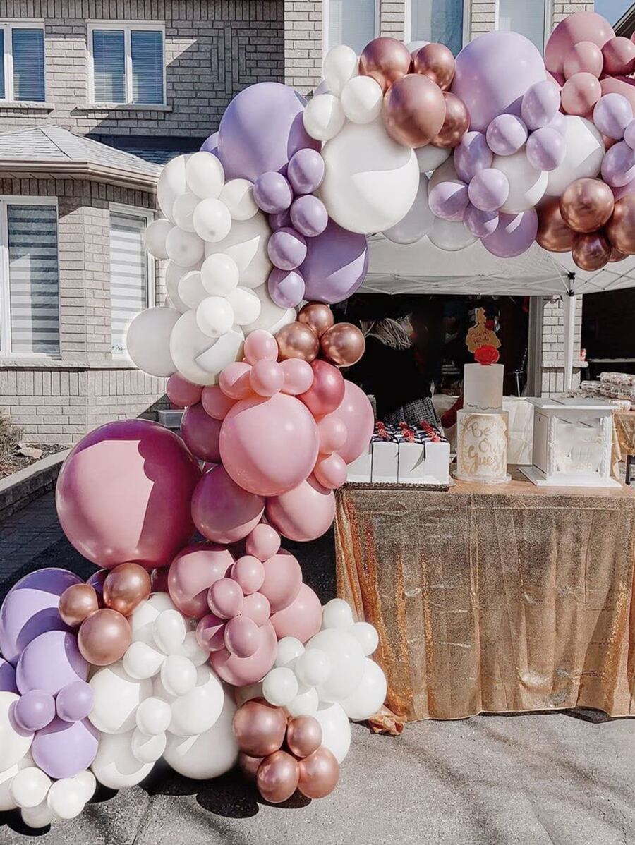 130 vòng hoa bóng bay cao su, Bộ vòm bóng bay màu hỗn hợp cho tiệc cưới - Nhiều màu - Xem 1