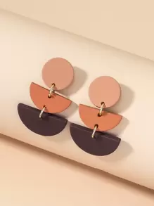 Hoa tai thả hình học - màu nâu - Xem 1