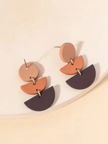 Hoa tai thả hình học - màu nâu - Xem 2