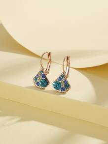 Cubic Zirconia Decor Stud Earrings - Multicolor - View 1