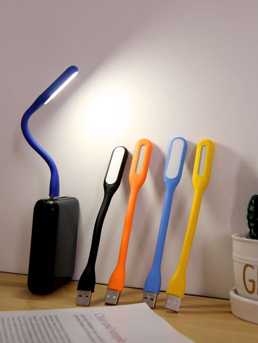 1 pieza Libro al azar de plástico USB flexible portátil USB lámpara para casa - Blanco - Ver 1