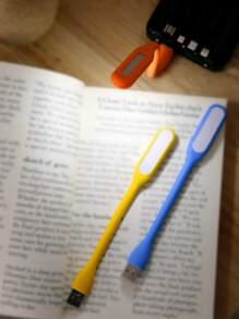 1 pieza Libro al azar de plástico USB flexible portátil USB lámpara para casa - Blanco - Ver 4