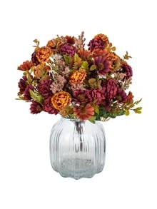 1PC Artificial Flowers Silk Hydrangea Bulbous Chrysanthemum Bouquet Valentine's Day Wedding Decoration DIY Wreath Material, Bride Holding Wrist Flower Decoration Accessories, Wedding Car Decoration, Lintel Arch Decoration, Home, Dining Room, Bedroom, Vase Decoration, Birthday Party Decoration Materials New Year Gifts - Multicolor - View 5