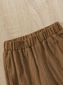 SHEIN Baby Girl Frill Trim Crisscross Cami Top & Flare Leg Pants - Multicolor - View 6