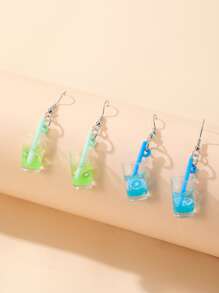 4入組/套夜光瓶子吊式耳環 - 彩色 - 查看 2