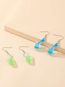 4入組/套夜光瓶子吊式耳環 - 彩色 - 查看 3