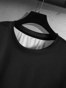 Manfinity Homme Men Plus Ombre Tee & Drawstring Waist Shorts - Black - View 4