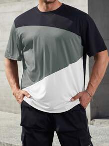 Manfinity Homme Men Plus Cut And Sew Tee - Multicolor - View 3