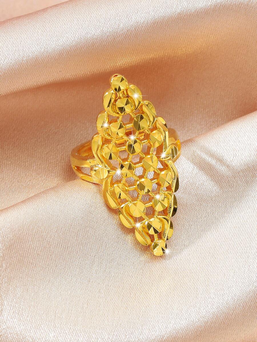 1入組誇張的開口式金戒指 - 金黃色 - 查看 1