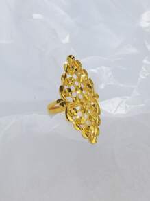 1入組誇張的開口式金戒指 - 金黃色 - 查看 2