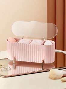 1pc Multi-Grid Desk Storage Box, Gift For Valentine's Day - Baby Pink - View 4