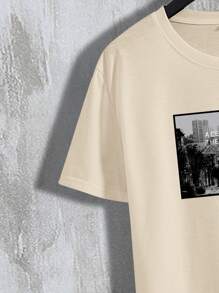 Manfinity Homme Men Slogan Graphic Tee & Drawstring Sweatpants - Multicolor - View 6