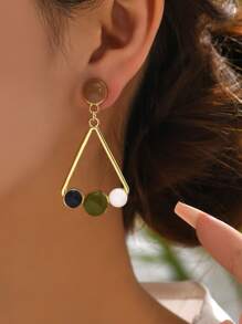 Geometric Drop Earrings - Multicolor - View 1