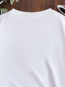 Tween Girl Floral & Slogan Graphic Tee - White - View 6