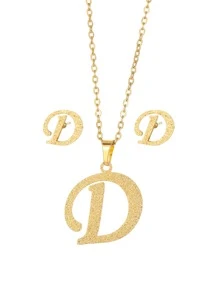 Bộ trang sức trang trí chữ cái 3 cái / bộ - Vàng - Xem 28