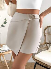 Chiquease 高腰圍裹下擺裙裤