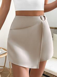 Chiquease 高腰圍裹下擺裙裤