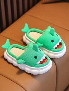 學院趣味拖鞋適用於男孩卡通鯊魚設計拖鞋