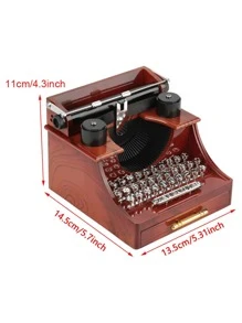 1 Hộp Nhạc Bằng Nhựa, Thiết Kế Máy Đánh Chữ Cổ Điển Hộp 8 Tông Màu Cho Trang Trí Nhà - Nhiều màu - Xem 2