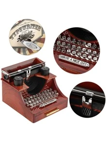 1 Hộp Nhạc Bằng Nhựa, Thiết Kế Máy Đánh Chữ Cổ Điển Hộp 8 Tông Màu Cho Trang Trí Nhà - Nhiều màu - Xem 6