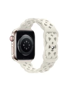 1 dây đeo đồng hồ rỗng tương thích với Apple Watch - Màu be - Xem 1
