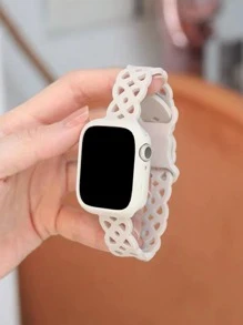 1 dây đeo đồng hồ rỗng tương thích với Apple Watch - Màu be - Xem 4