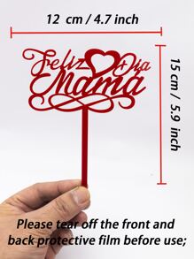 1 PMMA Bánh Nước Quai, Ngày Của Mẹ Chữ Đỏ Thiết Kế Bánh Trang Trí Hàng Đầu Cho Đảng - Đỏ - Xem 2