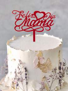 1 PMMA Bánh Nước Quai, Ngày Của Mẹ Chữ Đỏ Thiết Kế Bánh Trang Trí Hàng Đầu Cho Đảng - Đỏ - Xem 4