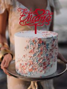 1 PMMA Bánh Nước Quai, Ngày Của Mẹ Chữ Đỏ Thiết Kế Bánh Trang Trí Hàng Đầu Cho Đảng - Đỏ - Xem 5