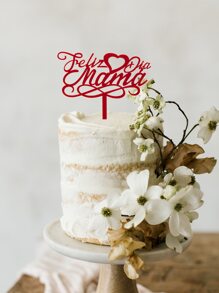 1 PMMA Bánh Nước Quai, Ngày Của Mẹ Chữ Đỏ Thiết Kế Bánh Trang Trí Hàng Đầu Cho Đảng - Đỏ - Xem 7